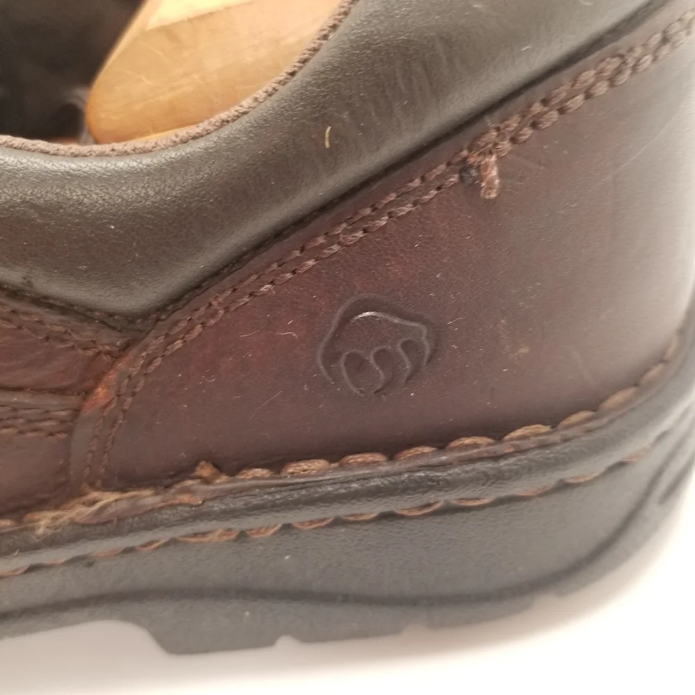 Wolverine Mens Size 9.5 Brown Leather Oxford Padded Heel Ortholite Dura Shocks